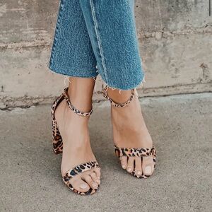 Lulus Taylor Leopard Ankle Strap Heels